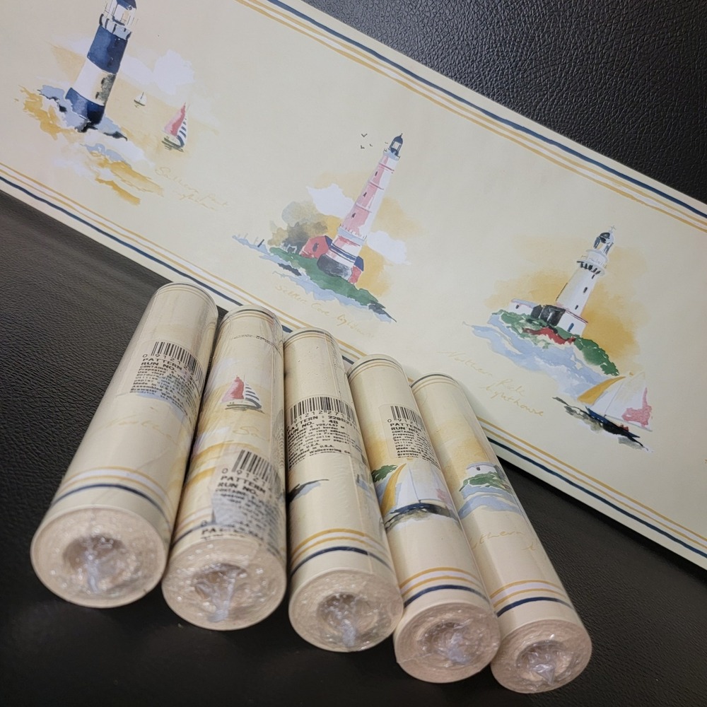 Vintage Chesapeake Wallcovering LightHouse Wall Paper Border 6 Rolls 30 yard USA